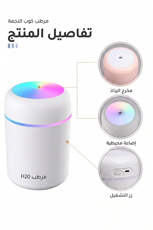 DENX® Multi-Color Cup-Shaped Air Humidifier & Fragrance Diffuser for Car and Home