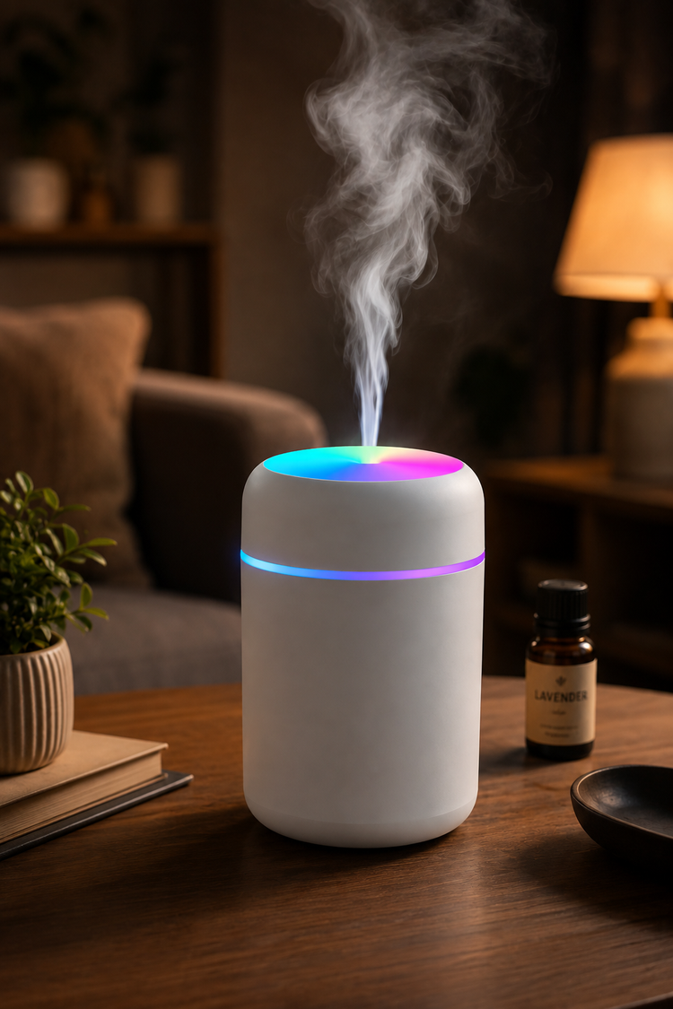 DENX® Multi-Color Cup-Shaped Air Humidifier & Fragrance Diffuser for Car and Home